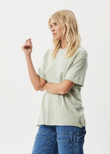 Afends Womens Slay - Hemp Oversized T-Shirt - Eucalyptus - Afends womens slay   hemp oversized t shirt   eucalyptus   streetwear   sustainable fashion