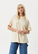 Afends Womens Slay - Hemp Oversized T-Shirt - Sand - Afends womens slay   hemp oversized t shirt   sand   streetwear   sustainable fashion