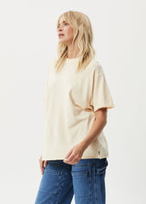 Afends Womens Slay - Hemp Oversized T-Shirt - Sand - Afends womens slay   hemp oversized t shirt   sand   streetwear   sustainable fashion