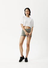Afends Womens Slay Cropped - Hemp Oversized T-Shirt - White - Afends womens slay cropped   hemp oversized t shirt   white   streetwear   sustainable fashion