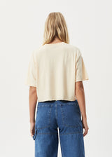 Afends Womens Slay Cropped - Hemp Oversized T-Shirt - Sand - Afends womens slay cropped   hemp oversized t shirt   sand   streetwear   sustainable fashion