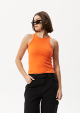 Afends Womens Pearly - Hemp Ribbed Singlet - Orange - Afends womens pearly   hemp ribbed singlet   orange   streetwear   sustainable fashion