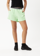 Afends Womens Homebase - Hemp Sweat Shorts - Lime Green - Afends womens homebase   hemp sweat shorts   lime green   streetwear   sustainable fashion