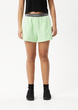 Afends Womens Homebase - Hemp Sweat Shorts - Lime Green - Afends womens homebase   hemp sweat shorts   lime green   streetwear   sustainable fashion