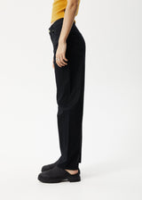 Afends Womens Shelby - Hemp Wide Leg Pants - Black - Afends womens shelby   hemp wide leg pants   black   streetwear   sustainable fashion