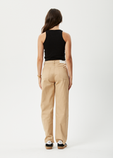 Afends Womens Shelby - Hemp Wide Leg Pants - Tan - Afends womens shelby   hemp wide leg pants   tan   streetwear   sustainable fashion