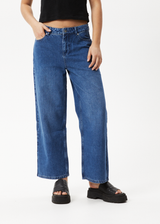 AFENDS Womens Kendall - Denim Low Rise Jean - Authentic Blue - Afends womens kendall   denim low rise jean   authentic blue   streetwear   sustainable fashion