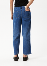 AFENDS Womens Kendall - Denim Low Rise Jeans - Authentic Blue - Afends womens kendall   denim low rise jeans   authentic blue   streetwear   sustainable fashion