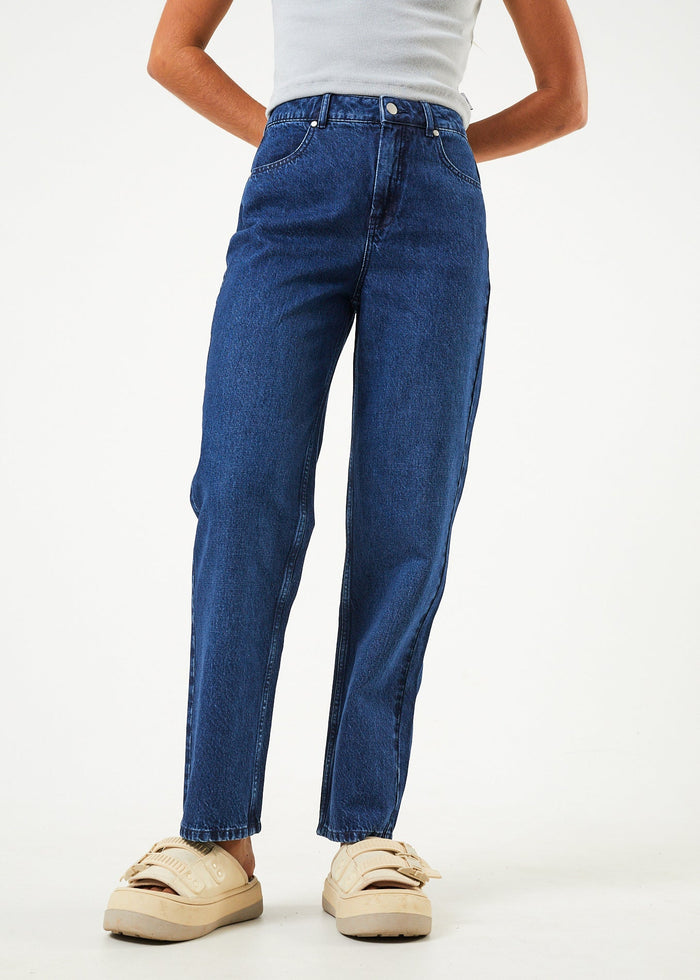 Afends Womens Shelby - Hemp Denim Wide Leg Jeans - Original Rinse - Streetwear - Sustainable Fashion