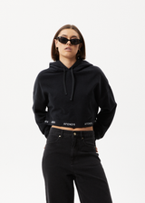 Afends Womens Homebase - Hemp Cropped Hoodie - Black - Afends womens homebase   hemp cropped hoodie   black   streetwear   sustainable fashion