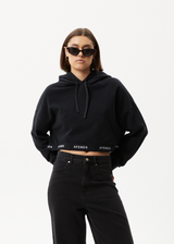Afends Womens Homebase - Hemp Cropped Hoodie - Black - Afends womens homebase   hemp cropped hoodie   black   streetwear   sustainable fashion