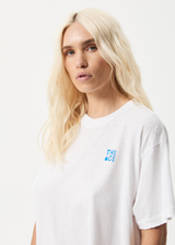 Afends Womens Rolled Up - Hemp Oversized T-Shirt - White - Afends womens rolled up   hemp oversized t shirt   white   streetwear   sustainable fashion