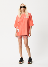 Afends Womens Shining - Recycled Oversized T-Shirt - Coral - Afends womens shining   recycled oversized t shirt   coral   streetwear   sustainable fashion