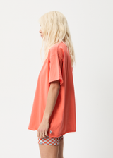 Afends Carvings - Recycled Oversized T-Shirt - Coral - Afends carvings   recycled oversized t shirt   coral   streetwear   sustainable fashion