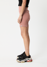 Afends Womens Operator - Recycled Ribbed Bike Shorts - Coral - Afends womens operator   recycled ribbed bike shorts   coral   streetwear   sustainable fashion