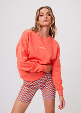 Afends Womens Carvings - Recycled Slouchy Crew Neck Jumper - Coral - Https://player.vimeo.com/external/662824214.hd.mp4?s=3d080d0729a91f8890ba516221c1c9c46946d7b0&profile_id=175