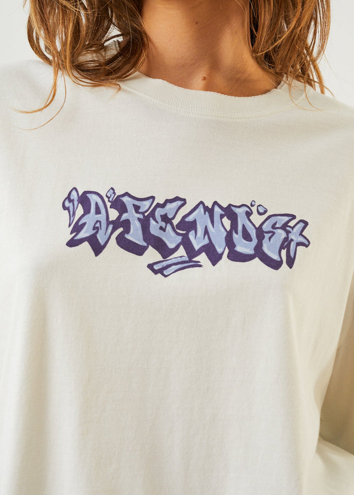Afends Womens Tracks - Recycled Oversized T-Shirt - Off White - Streetwear - Sustainable Fashion