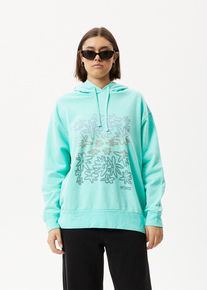 Afends Womens Ava - Hemp Graphic Hoodie - Mint - Streetwear - Sustainable Fashion