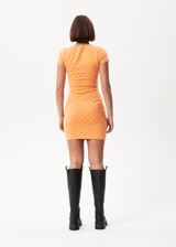 Afends Womens Lois - Recycled Bodycon Dress - Papaya - Afends womens lois   recycled bodycon dress   papaya   streetwear   sustainable fashion