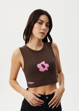 Afends Womens Alohaz - Recycled Cropped Tank - Coffee Pink - Afends womens alohaz   recycled cropped tank   coffee pink   streetwear   sustainable fashion