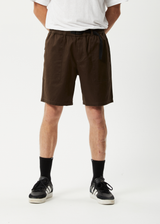 Afends Mens Cabal - Hemp Elastic Waist Shorts - Coffee - Afends mens cabal   hemp elastic waist shorts   coffee   streetwear   sustainable fashion