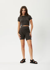 Afends Womens Solace - Organic Knit Bike Shorts - Coffee - Afends womens solace   organic knit bike shorts   coffee   streetwear   sustainable fashion