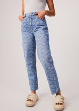 Afends Womens Shelby Long - Hemp Denim Floral Wide Leg Jeans - Floral Blue - Afends womens shelby long   hemp denim floral wide leg jeans   floral blue   streetwear   sustainable fashion