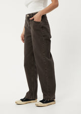 Afends Womens Shelby Long - Organic Denim Wide Leg Jeans - Faded Coffee - Afends womens shelby long   organic denim wide leg jeans   faded coffee   streetwear   sustainable fashion