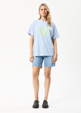 Afends Womens To Grow - Recycled Oversized Graphic T-Shirt - Powder Blue - Afends womens to grow   recycled oversized graphic t shirt   powder blue   streetwear   sustainable fashion