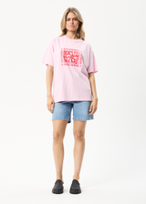 Afends Womens To Grow - Recycled Oversized Graphic T-Shirt - Powder Pink - Afends womens to grow   recycled oversized graphic t shirt   powder pink   streetwear   sustainable fashion