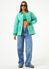 Afends Womens Tully - Hemp Check Puffer Jacket - Forest Check - Afends womens tully   hemp check puffer jacket   forest check   streetwear   sustainable fashion