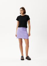 Afends Womens Lula - Hemp Knit Mini Skirt - Plum - Afends womens lula   hemp knit mini skirt   plum   streetwear   sustainable fashion