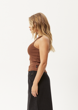 Afends Womens Lydia - Organic Rib Singlet - Toffee - Afends womens lydia   organic rib singlet   toffee   streetwear   sustainable fashion