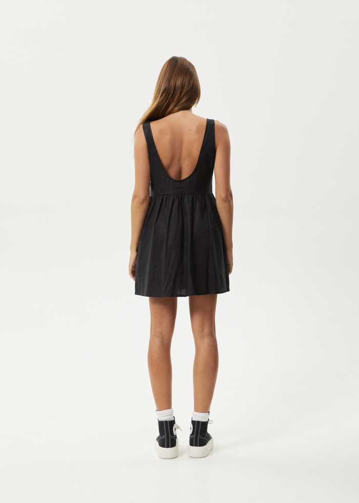Afends Womens Jesse - Hemp Mini Dress - Black - Streetwear - Sustainable Fashion