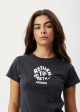 Afends Womens Taylor - Recycled Baby T-Shirt - Charcoal - Afends womens taylor   recycled baby t shirt   charcoal   streetwear   sustainable fashion