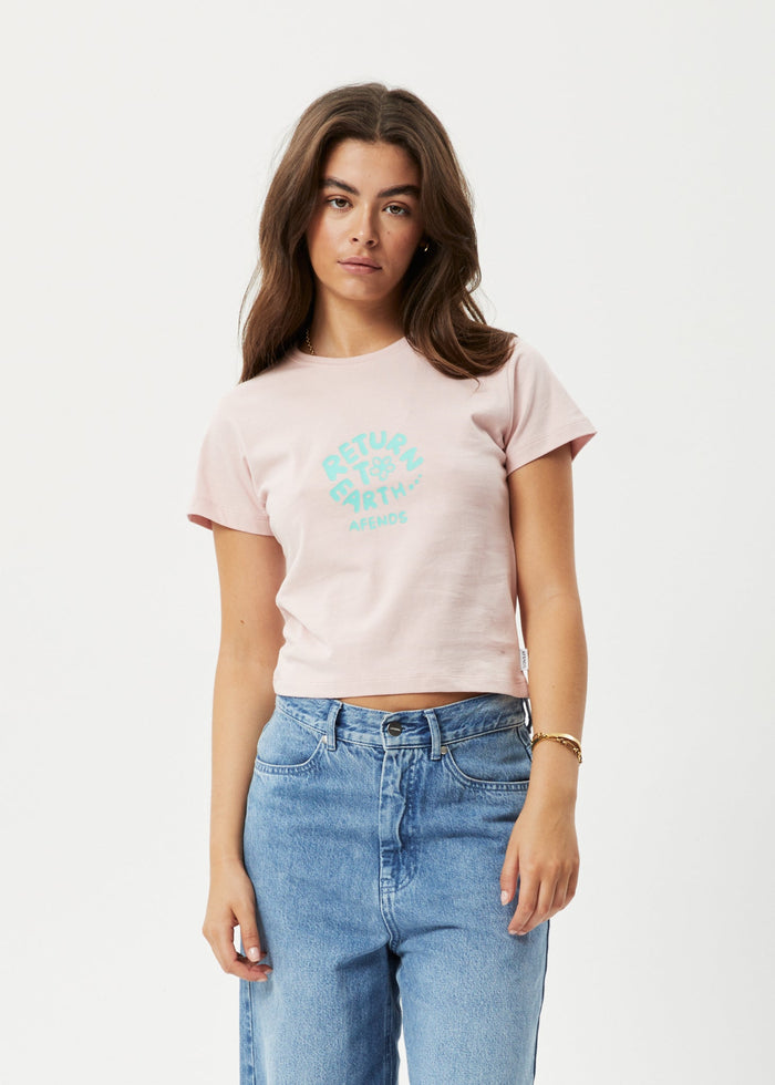 Afends Womens Taylor - Recycled Baby T-Shirt - Lotus - Streetwear - Sustainable Fashion