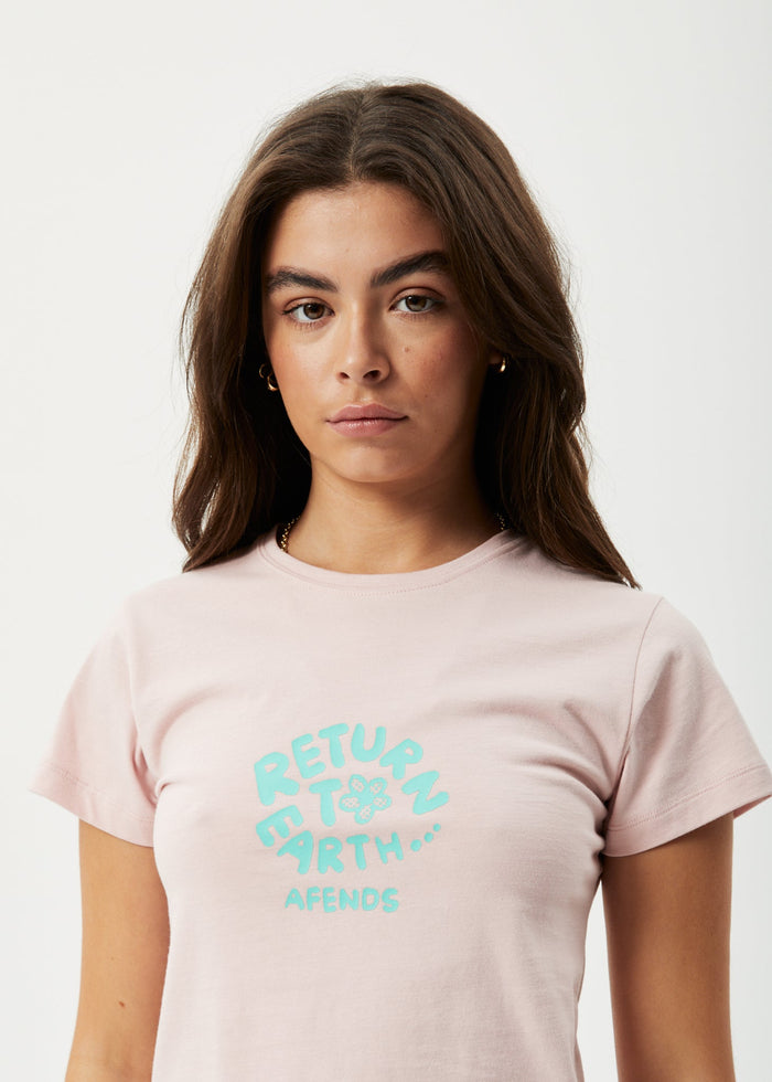 AFENDS Womens Taylor - Baby T-Shirt - Lotus - Streetwear - Sustainable Fashion