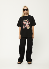 Afends Womens Josie Slay - Recycled Oversized Graphic T-Shirt - Black - Afends womens josie slay   recycled oversized graphic t shirt   black   streetwear   sustainable fashion