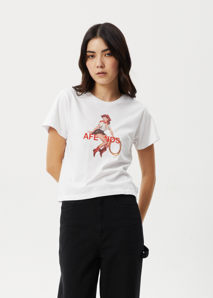 Afends Womens Sweet West - Recycled Baby Tee - White - Streetwear - Sustainable Fashion