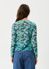 Afends Womens Liquid - Recycled Sheer Long Sleeve Top - Jade Floral - Afends womens liquid   recycled sheer long sleeve top   jade floral   streetwear   sustainable fashion