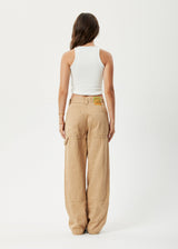 AFENDS Womens Sleepy Hollow Moss - Twill Carpenter Pants - Tan - Afends womens sleepy hollow moss   twill carpenter pants   tan   streetwear   sustainable fashion