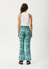 Afends Womens Liquid - Recycled High Waisted Sheer Pants - Jade Floral - Afends womens liquid   recycled high waisted sheer pants   jade floral   streetwear   sustainable fashion