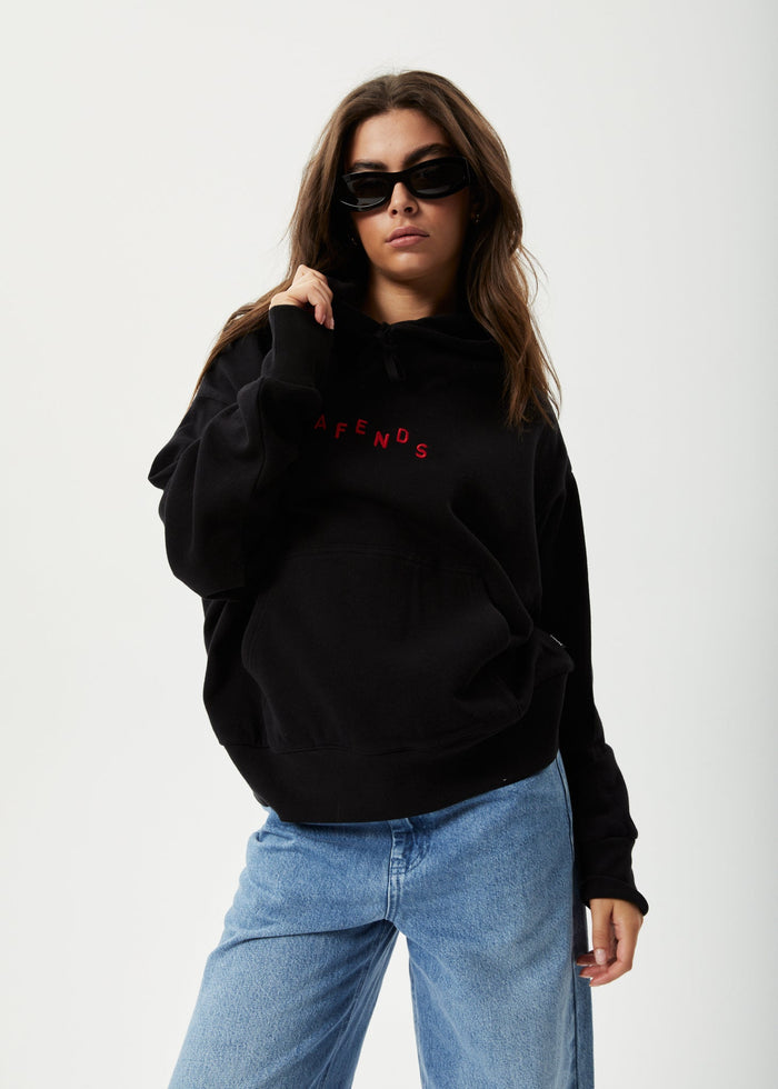 Afends Womens Kala - Recycled Hoodie - Black - Streetwear - Sustainable Fashion