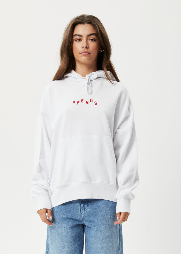 Afends Womens Kala - Recycled Hoodie - White - Streetwear - Sustainable Fashion