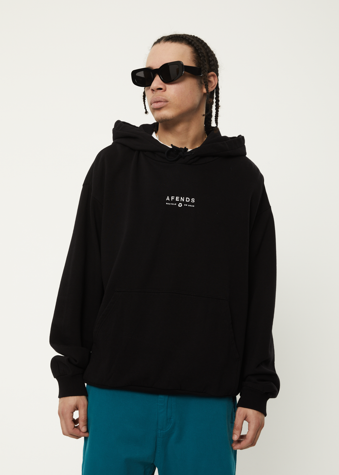 Afends Mens Calico - Recycled Hoodie - Black - Streetwear - Sustainable Fashion