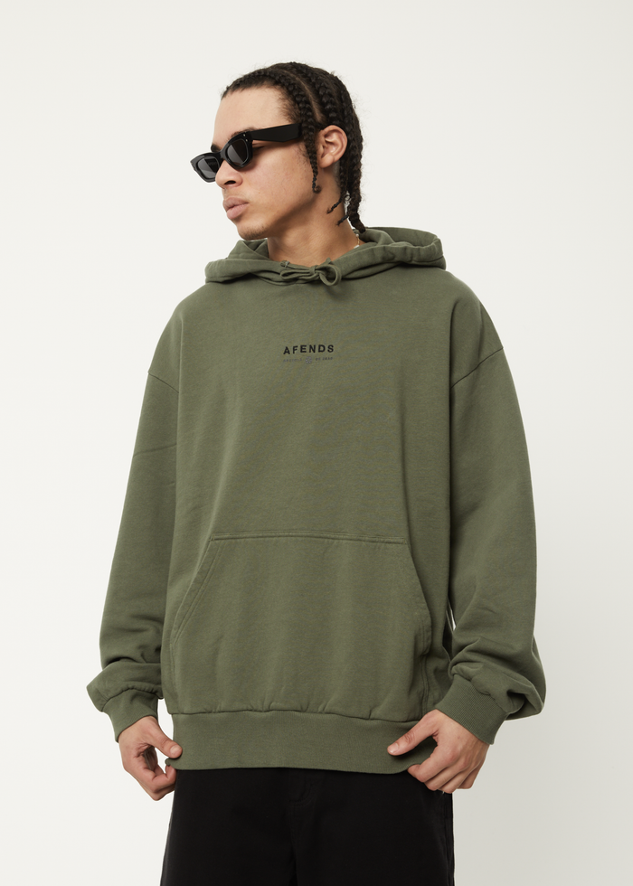 Afends Mens Calico - Recycled Hoodie - Cypress - Streetwear - Sustainable Fashion