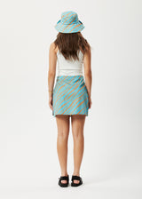 Afends Womens Adi - Hemp Mini Skirt - Blue Stripe - Afends womens adi   hemp mini skirt   blue stripe   streetwear   sustainable fashion