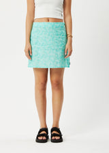 Afends Womens Benny - Hemp Mini Skirt - Jade Daisy - Afends womens benny   hemp mini skirt   jade daisy   streetwear   sustainable fashion