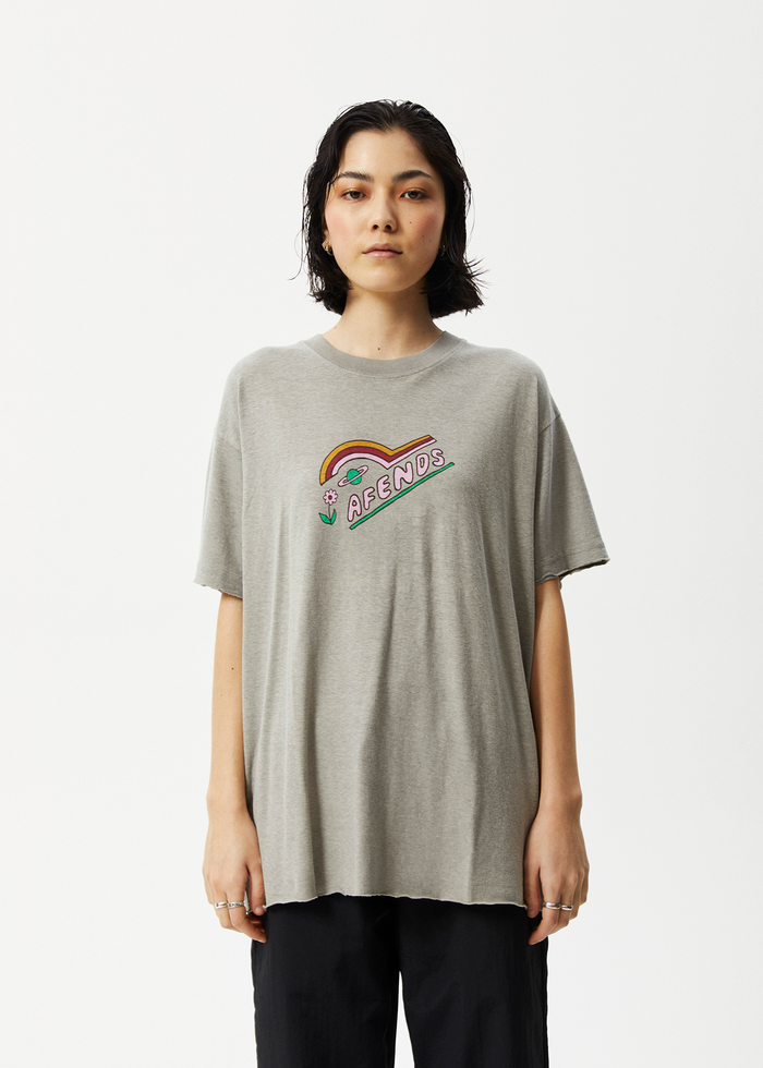 Afends Womens Day Dream Slay - Oversized Graphic T-Shirt - Olive - Streetwear - Sustainable Fashion