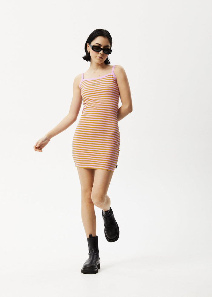 Afends Womens Jain Taylor - Mini Dress - Candy Stripe - Streetwear - Sustainable Fashion